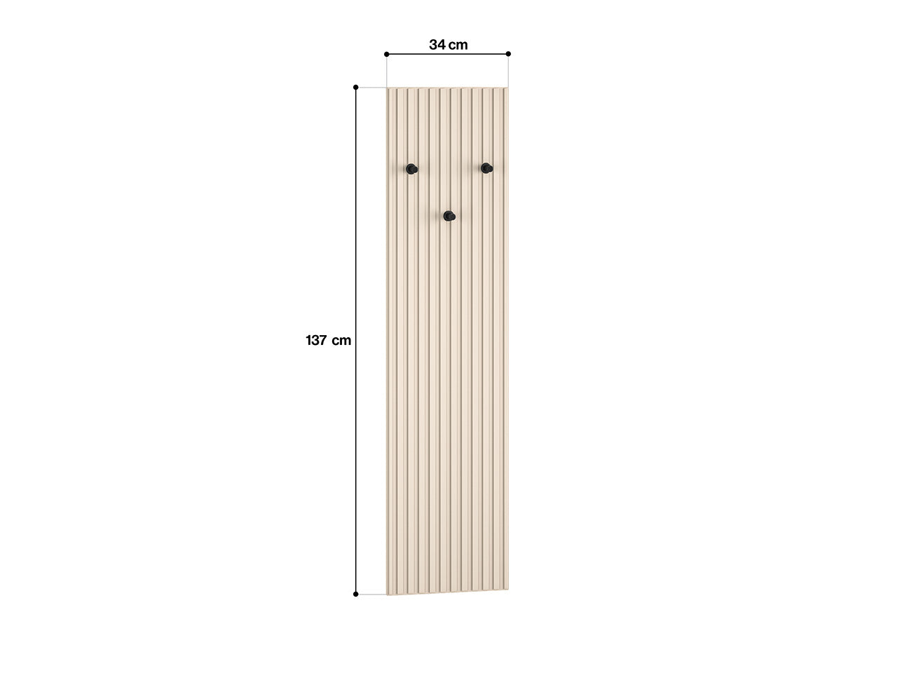 Cintre Cachemire, MDF Fraisé, 3 Supports Noirs pour Vêtements d'Extérieur - Decora Home