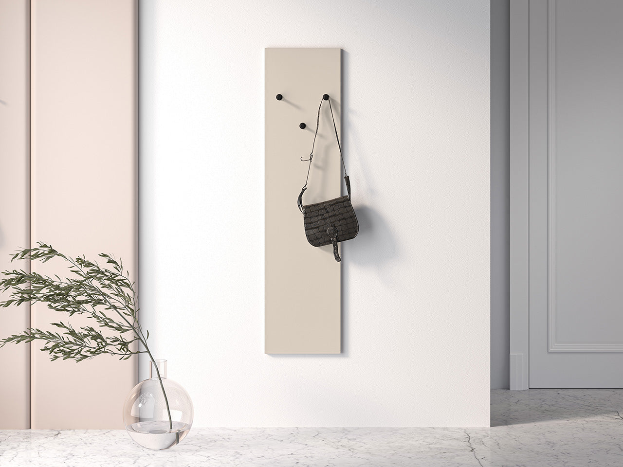 Cintre Cachemire, MDF Fraisé, 3 Supports Noirs pour Vêtements d'Extérieur - Decora Home