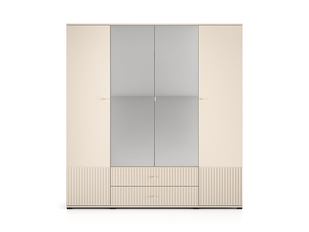 Grande Armoire en Cachemire avec Miroirs et Finitions en MDF Fraisé - Decora Home