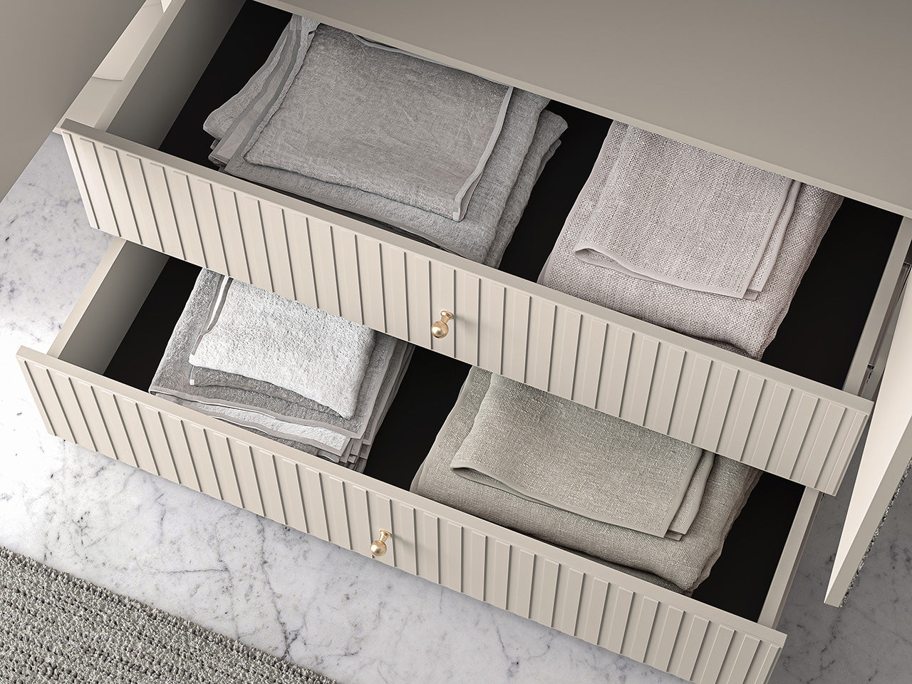 Grande Armoire en Cachemire avec Miroirs et Finitions en MDF Fraisé - Decora Home
