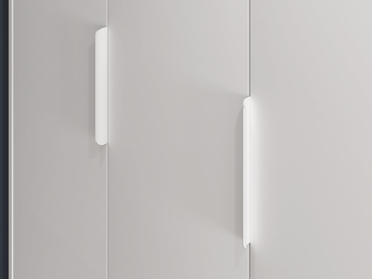 Garde-robe enfant moderne avec bordures en ABS – Grande capacité, ouverture à extension complète et design élégant en blanc et chêne Castello - Decora Home