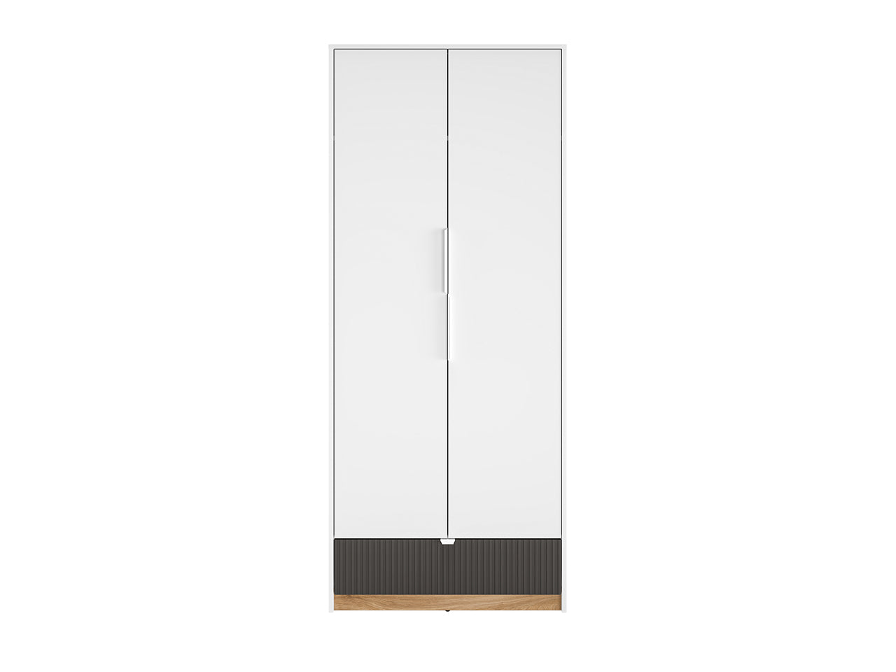 Garde-Robe enfant Moderne en Blanc et Chêne Castello - Panneau Laminé Résistant aux Rayures et à l'Humidité, Capacité de Tiroir Optimisée - Decora Home