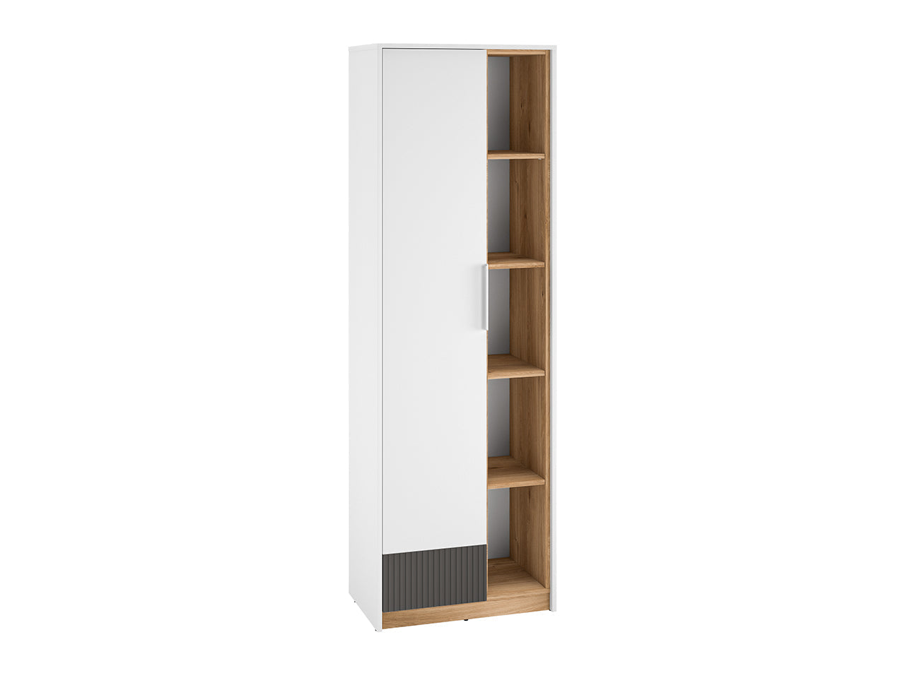 Garde-Robe enfant Moderne en Blanc et Chêne Castello avec MDF Graphite Mat – Durabilité et Design Élégant - Decora Home