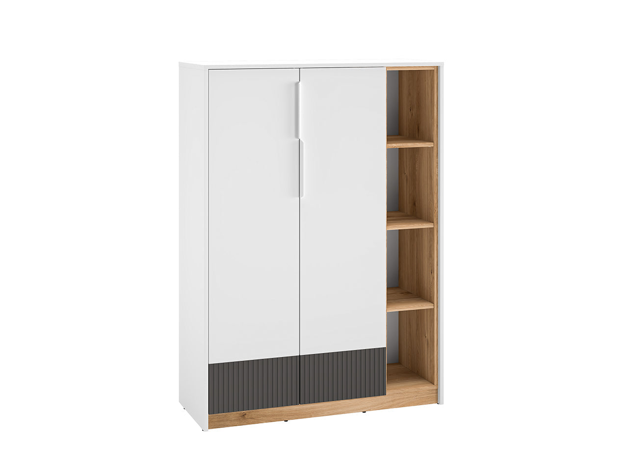 Commode, Buffet, Buffet enfant Moderne Blanc, Graphite Mat & Chêne Castello – Élégance et Résistance - Decora Home