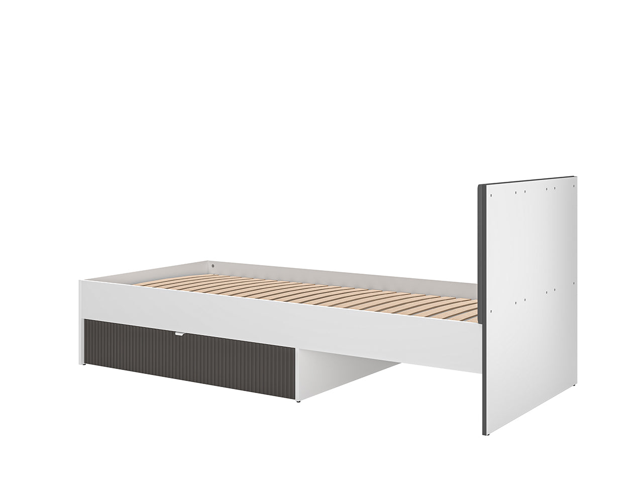 Lit Moderne avec Finition Graphite Mat & Blanc – 90x207 cm - Decora Home
