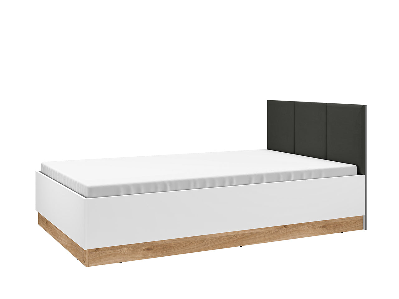 Lit Double Moderne avec Cadre Graphite et Blanc MDF Haut de Gamme, Résistant aux Rayures et Humidité|Offre Spéciale|Decora Home