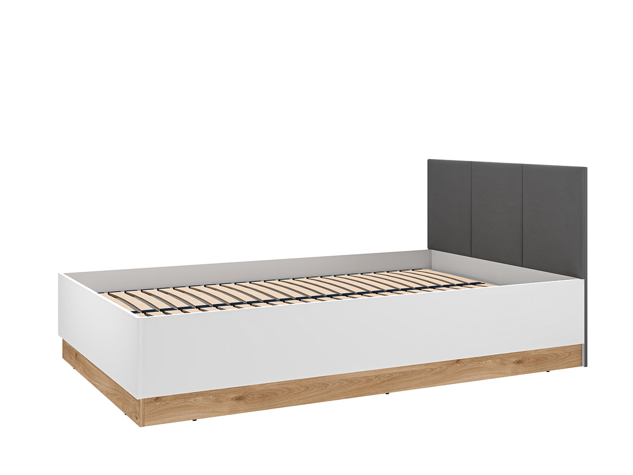 Lit Double Moderne avec Cadre Graphite et Blanc - MDF Haut de Gamme, Résistant aux Rayures et Humidité - Decora Home
