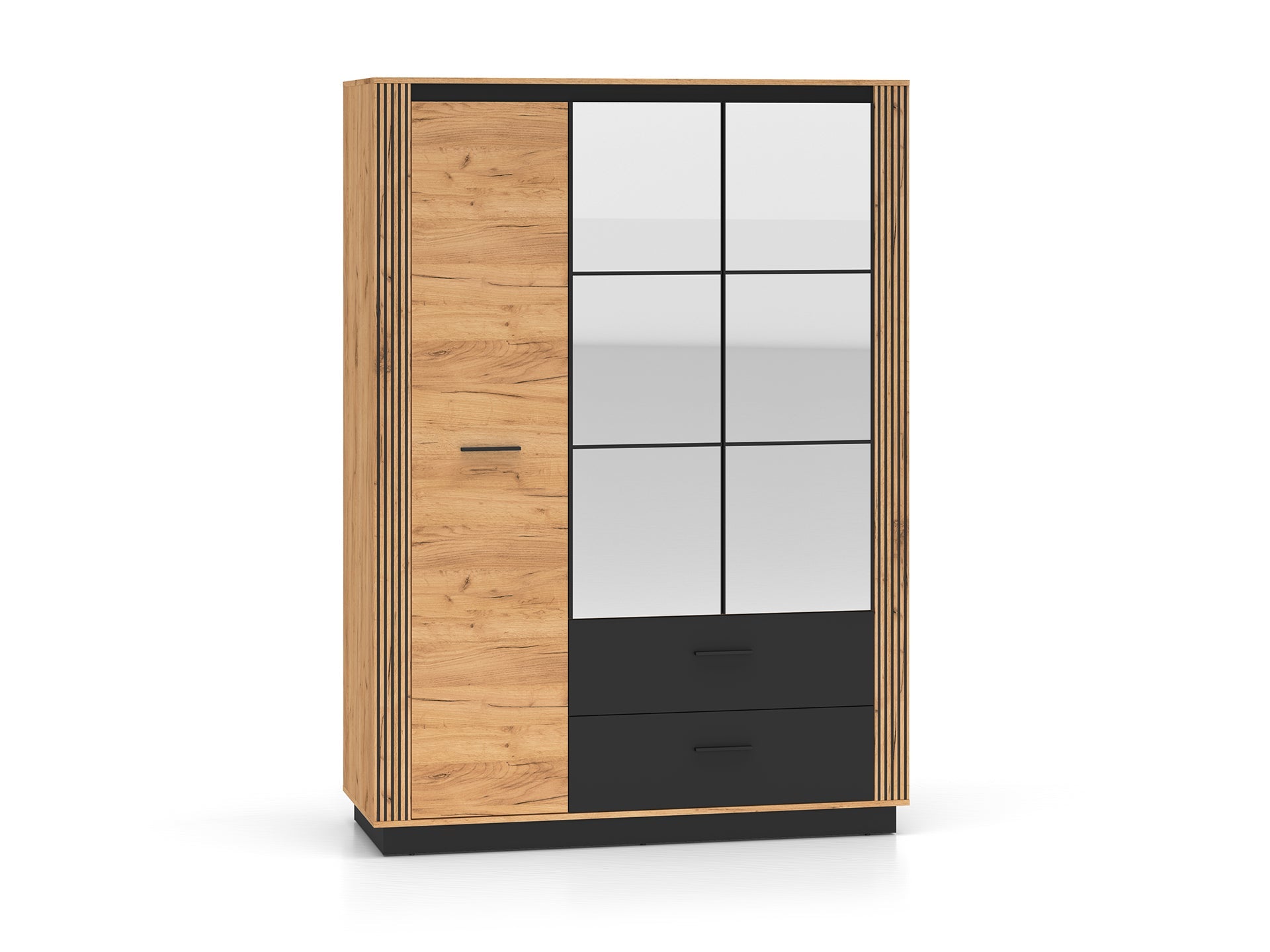 Armoire Moderne Chêne Craft Or & Noir – Élégance et Grande Capacité de Rangement - Decora Home