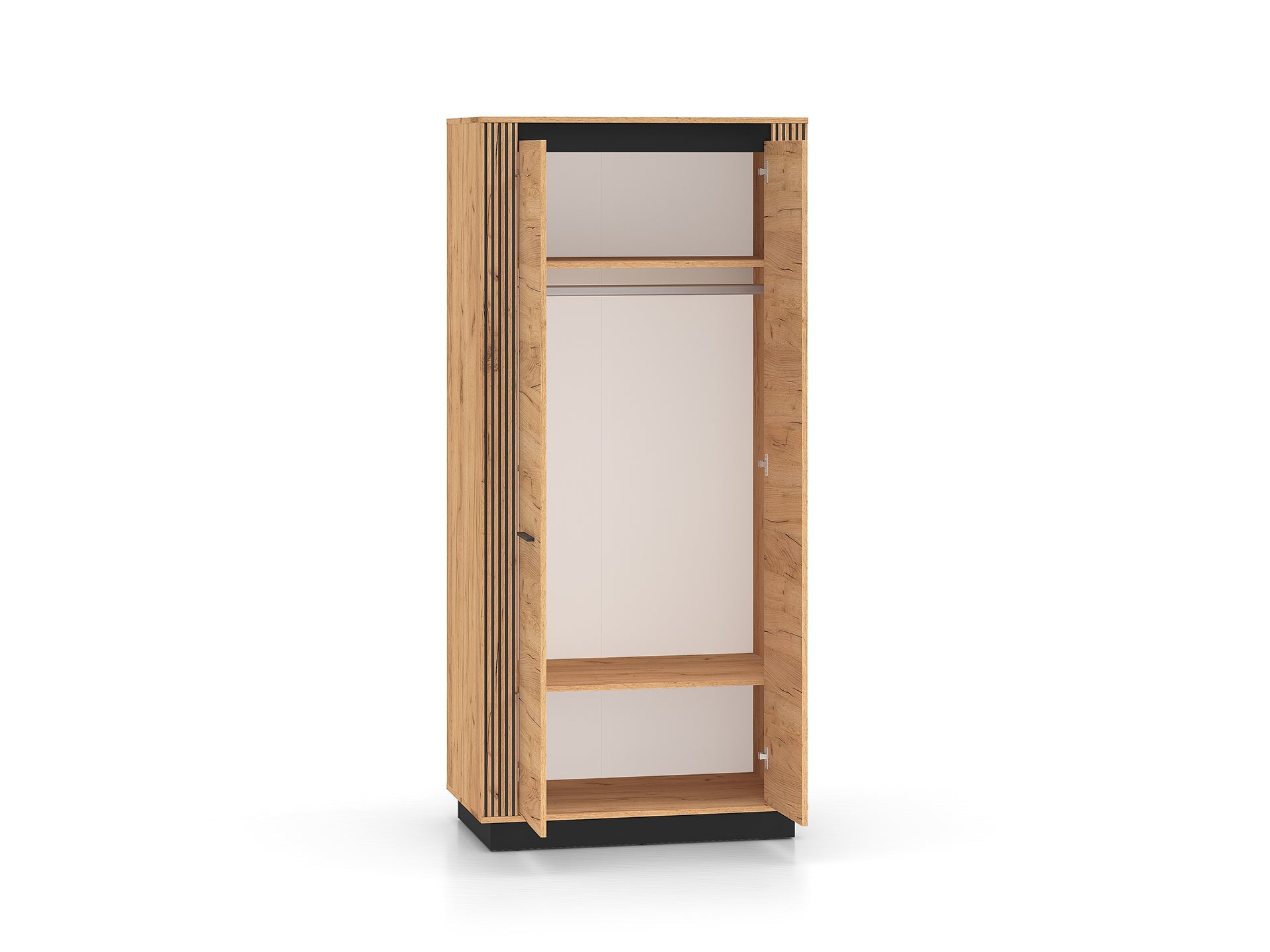 Armoire Moderne en Chêne Craft Gold et Noir - Design Élégant et Résistant pour un Rangement Optimal - Decora Home