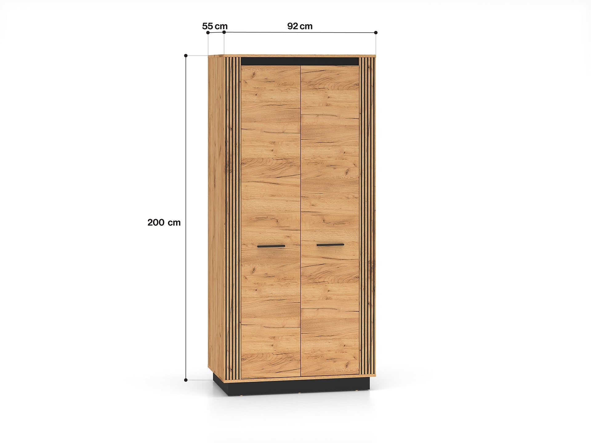 Armoire Moderne en Chêne Craft Gold et Noir - Design Élégant et Résistant pour un Rangement Optimal - Decora Home