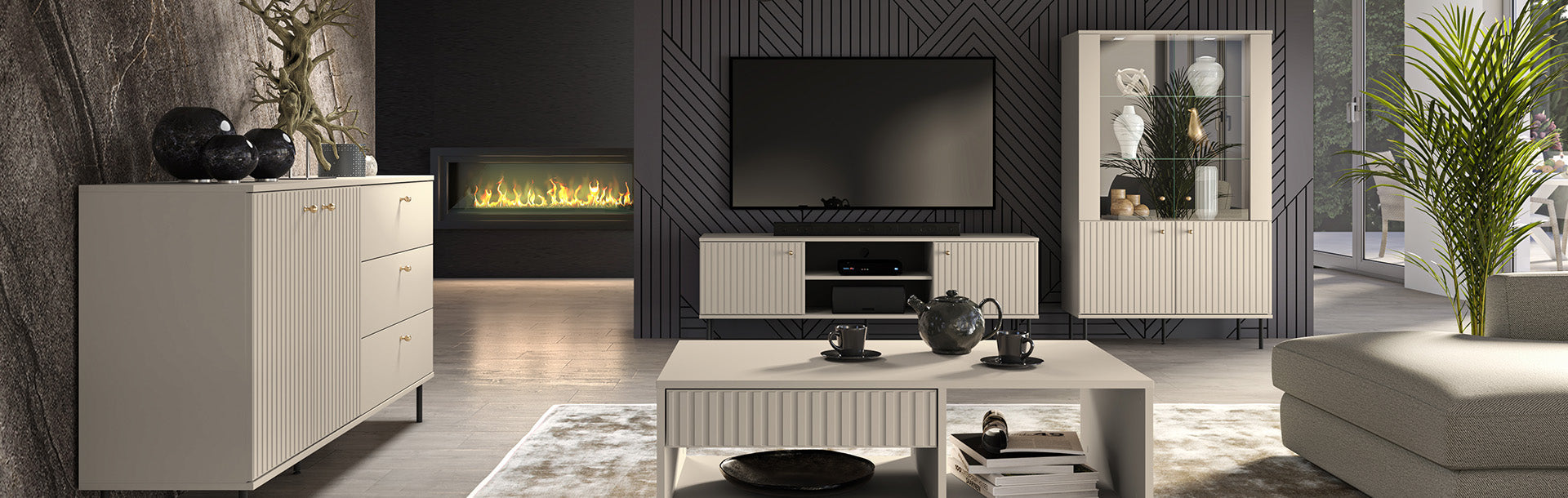 Meuble à Chaussures Sofina avec Siège Rembourré - MDF Cachemire - Decora Home