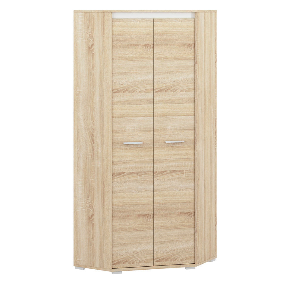 Armoire d’Angle Sonoma Clair – 2 Portes, Grand Rangement, Design Moderne & Résistant|Offre Spéciale|Decora Home