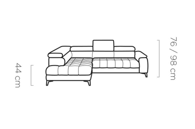 Canapé d’angle convertible électrique avec appuie-têtes réglables - Decora Home