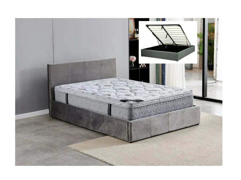 Lit Coffre en Velours – Design Élégant avec Rangement Pratique | 140x190 cm - Decora Home