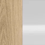Armoire Moderne en Chêne Castello et MDF Blanc Brillant – Durabilité et Élégance avec Bordure ABS - Decora Home