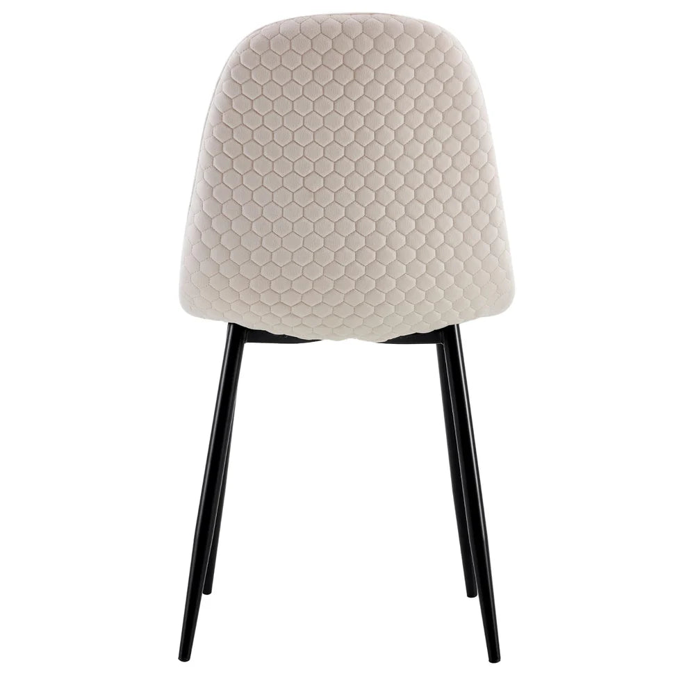 Lot de 4 Chaises  scandinave  assise en velours avec Piètement en Acier - Decora Home