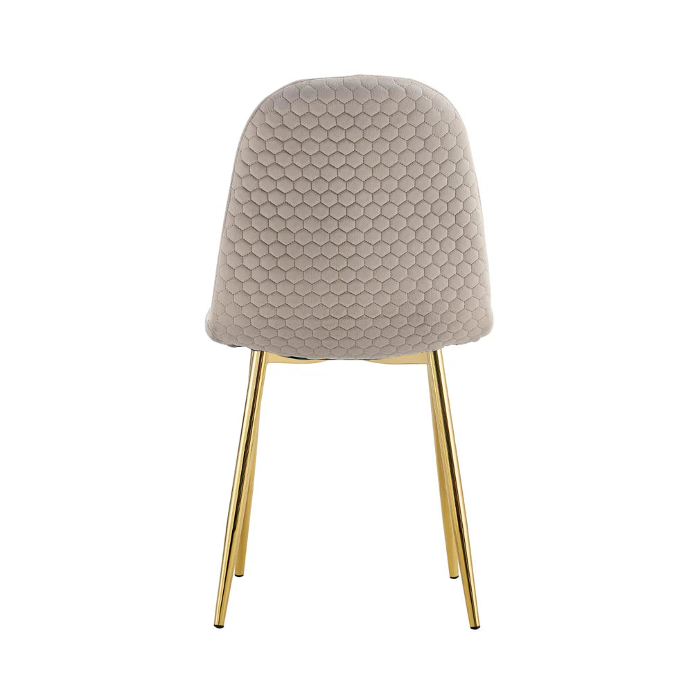 Lot de 4 Chaises  scandinave  assise en velours avec Piètement en Acier - Decora Home