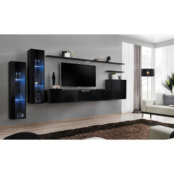 SWITCH XI hanging wall unit, noir brillant — vue 2