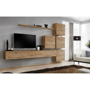 SWITCH IX hanging wall unit, chêne Wotan, slatted fronts