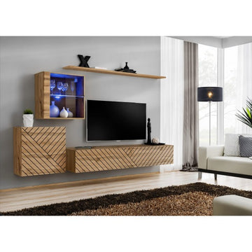 SWITCH XV hanging wall unit, chêne Wotan, slatted fronts — vue 2