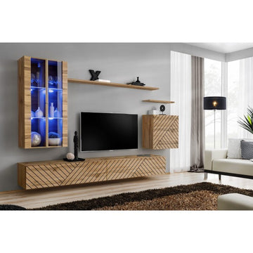 SWITCH XII hanging wall unit, chêne Wotan, slatted fronts — vue 2