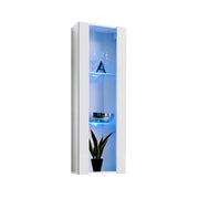 FLY 21 hanging display cabinet with lighting, gloss white — vue 2