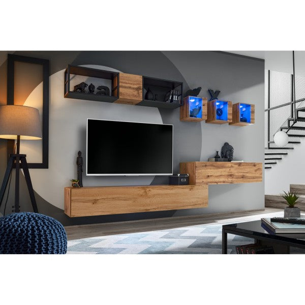 SWITCH M3 hanging wall unit, chêne Wotan — vue 2