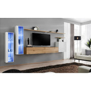 SWITCH XI hanging wall unit, blanc brillant with chêne Wotan — vue 2