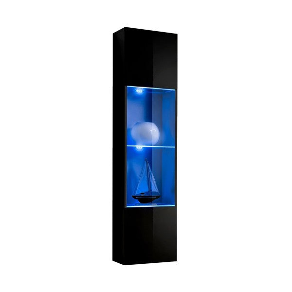 FLY 42 hanging display with a lit window, gloss black — vue 2
