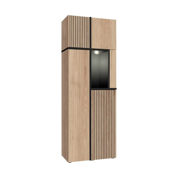 CROSS tall display cabinet 70 cm avec éclairage LED, hickory Jackson