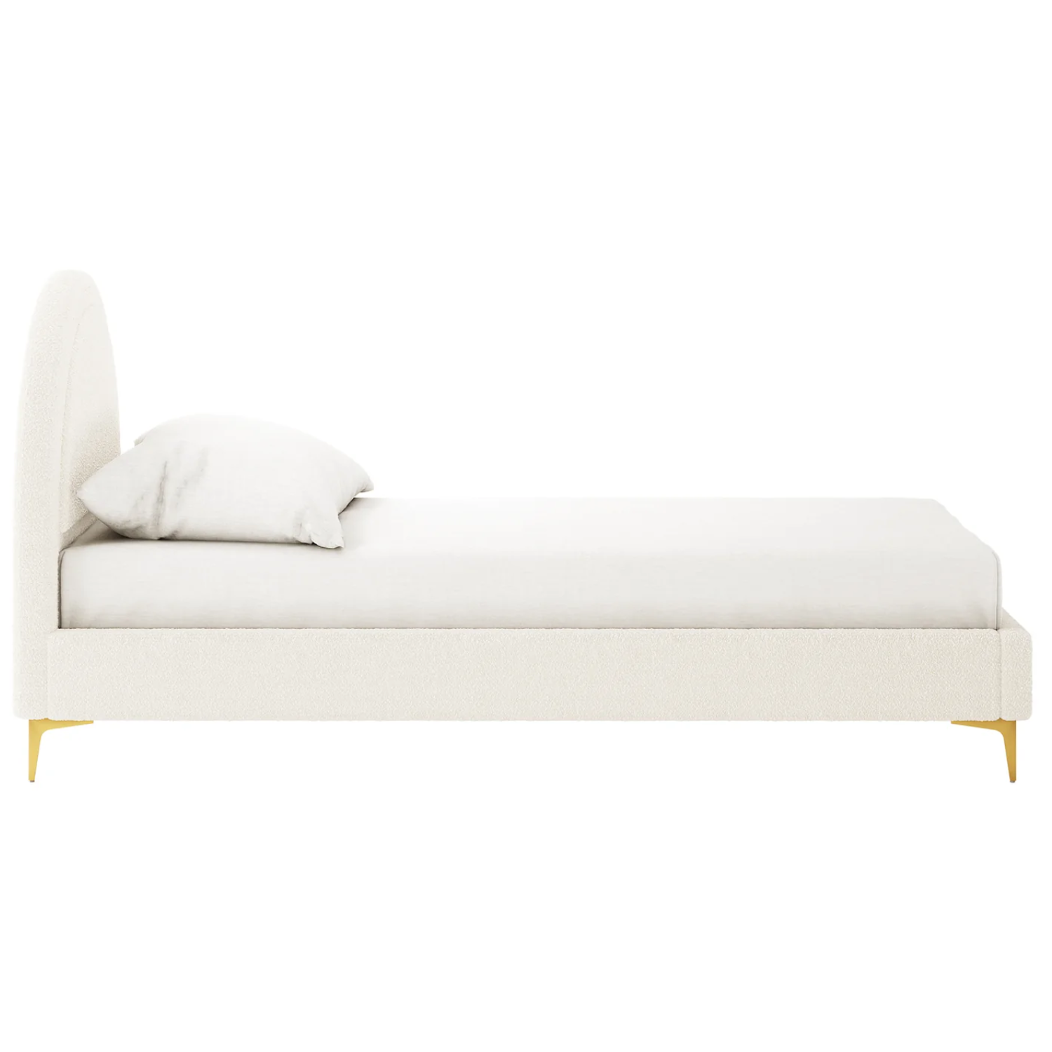 Lit enfant 90x190 cm – Velours rose et blanc