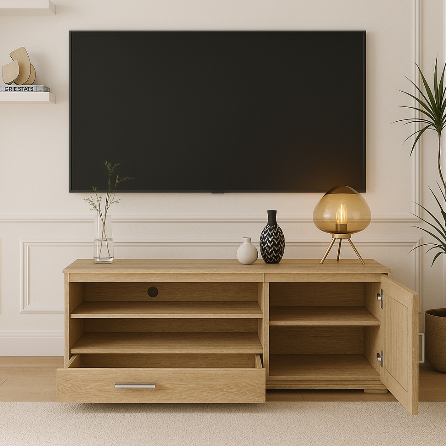 Meuble TV Moderne en Lumière de Sonoma – Design Élégant et Fonctionnel - Rangement TV