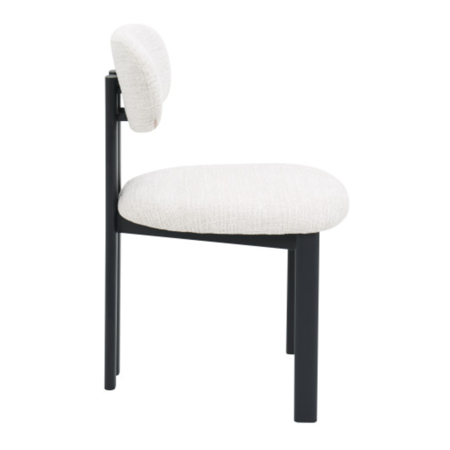 Chaise design VARENA – Assise et dossier en tissu, piétement acier (Blanc ou Beige)