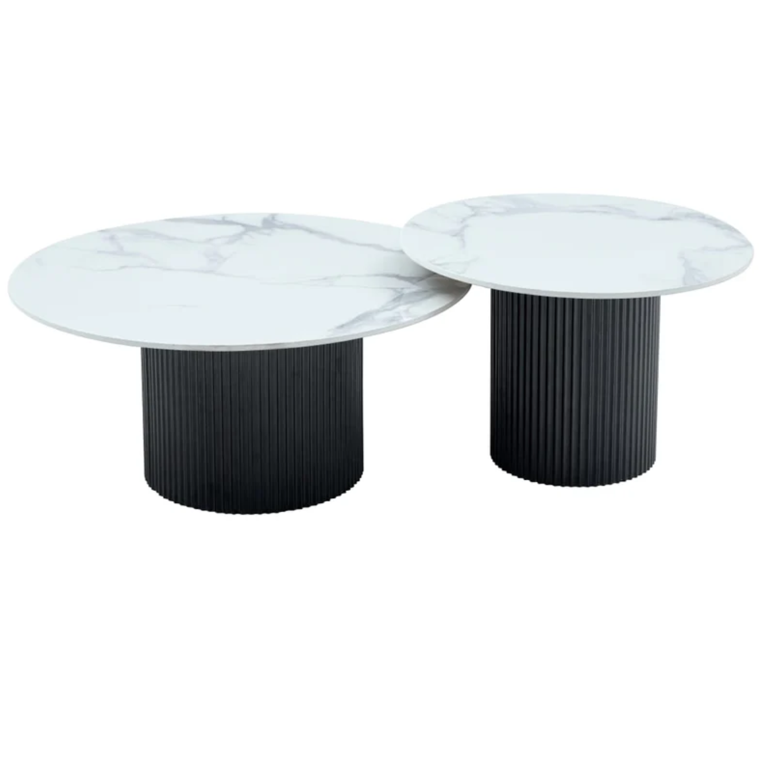 Table basse gigogne plateau céramique travertin ou blanc