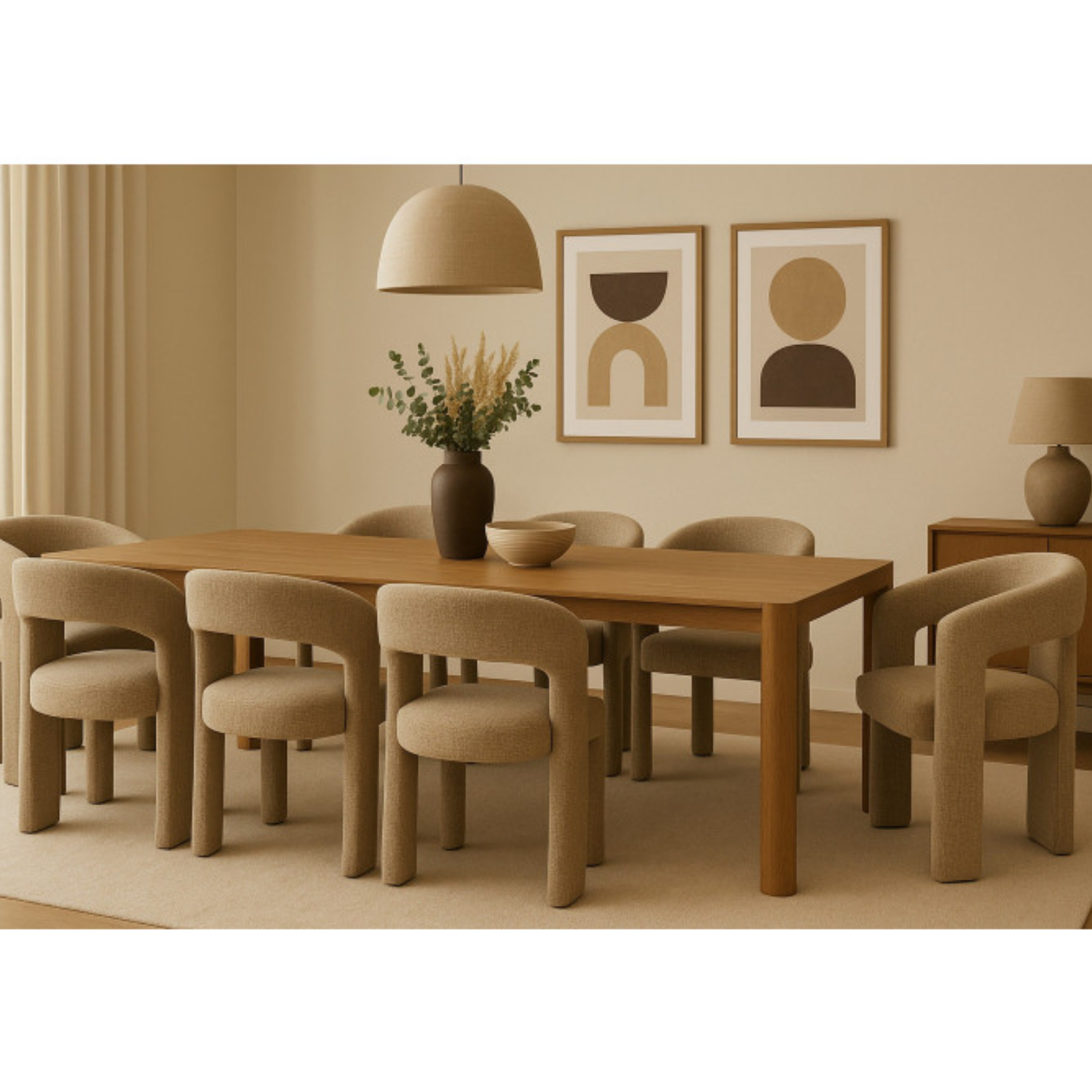 Chaise design – Assise et dossier en tissu, piétement acier (Vert kaki ou Gris clair)