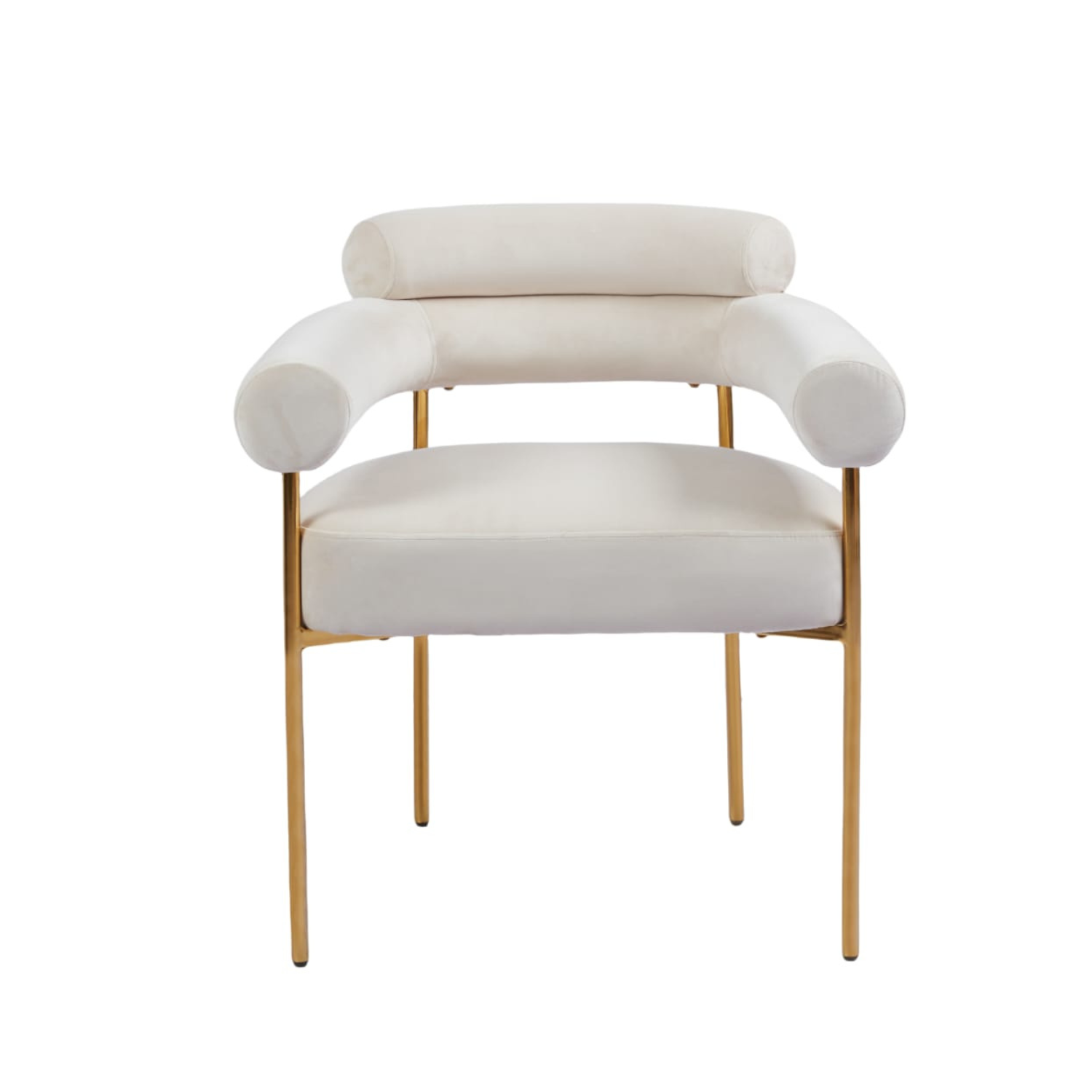 Chaise en  Tissu Bouclé Blanc Doudou ou Velours avec piétement métallique