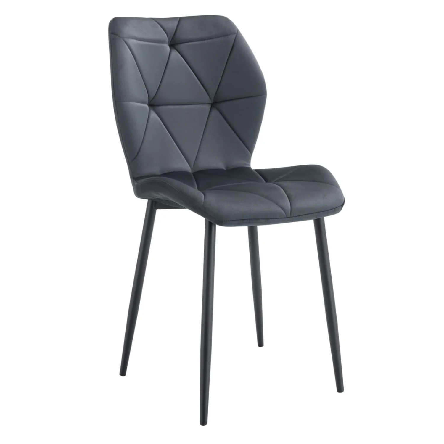 Chaise  en Velours avec Pieds Métal Noir
