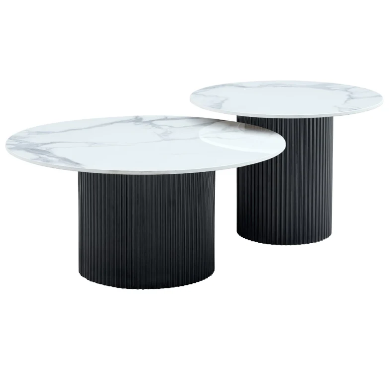 Table basse gigogne plateau céramique travertin ou blanc