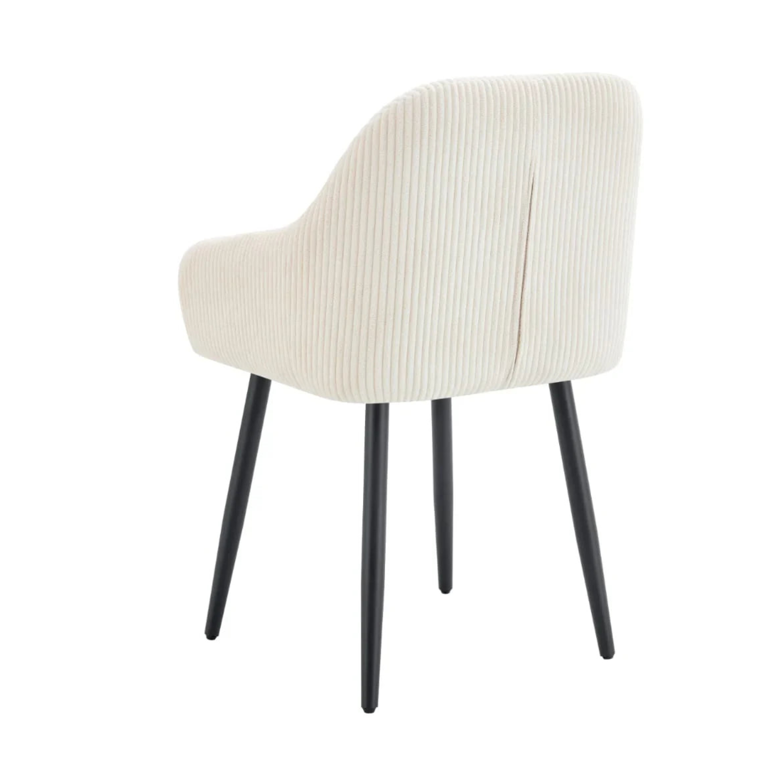 Chaise en tissu côtelé – Design moderne et confortable avec piètement métal noir