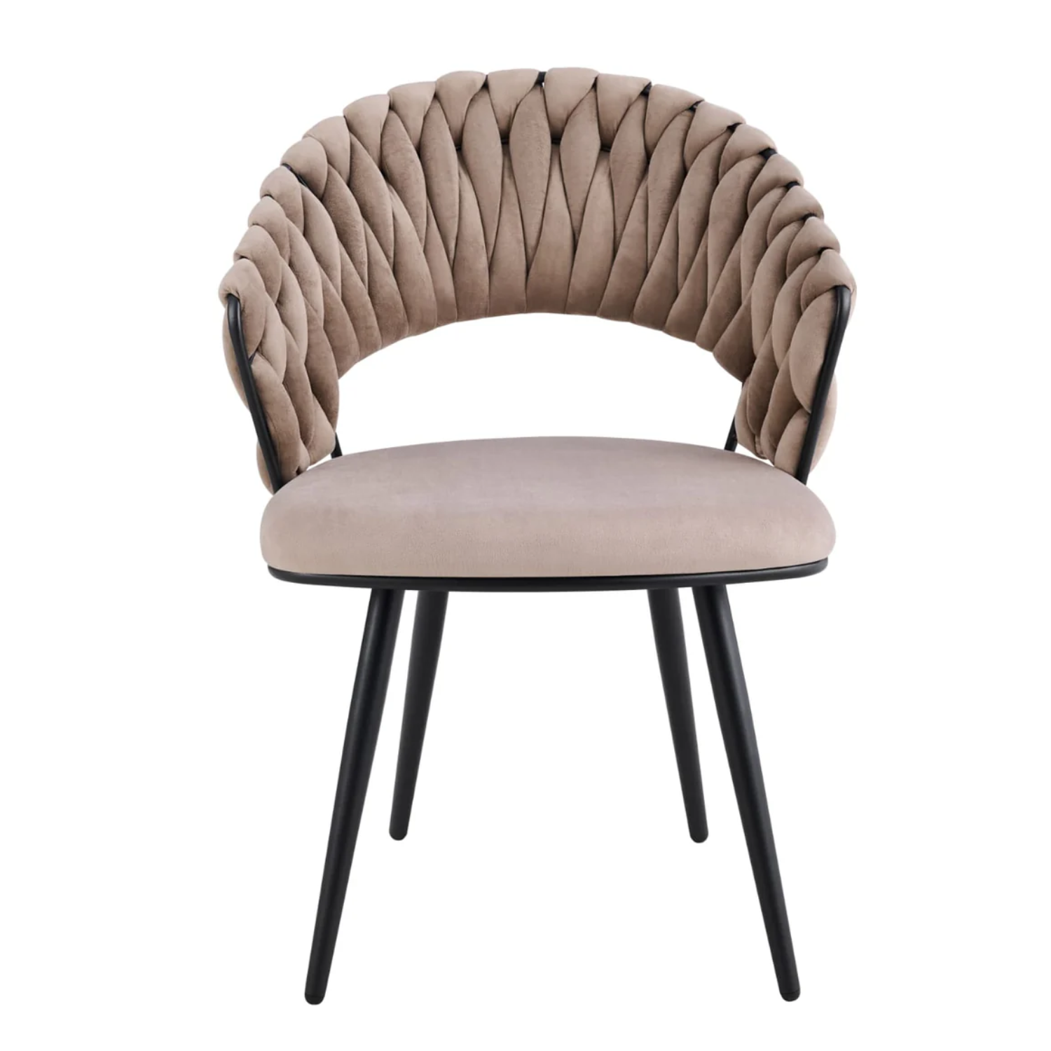 Chaise avec Pieds en Métal Noir et Assise en Velours
