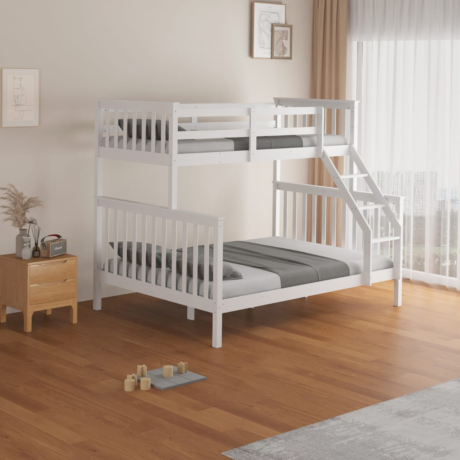 Lit superposé en bois Modèle 2+1 et 1+1