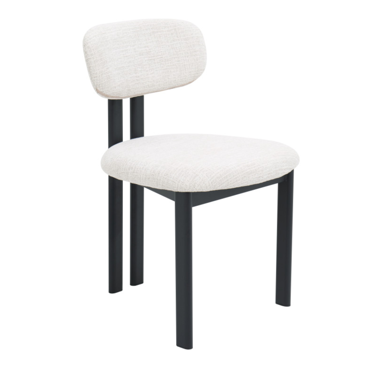 Chaise design VARENA – Assise et dossier en tissu, piétement acier (Blanc ou Beige)