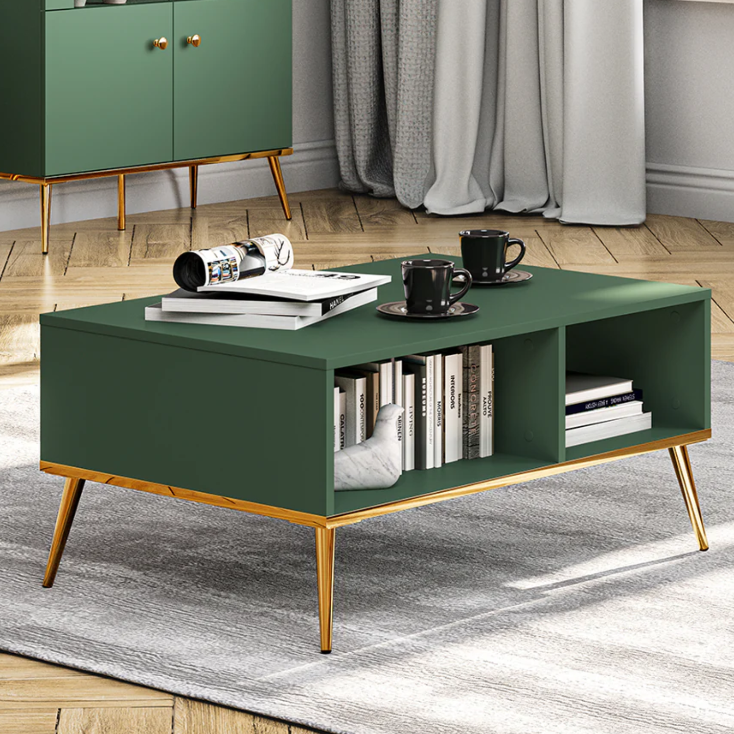 Table Basse Labrador avec Bordure ABS et Pieds Métalliques  - Élégance Moderne et Résistance