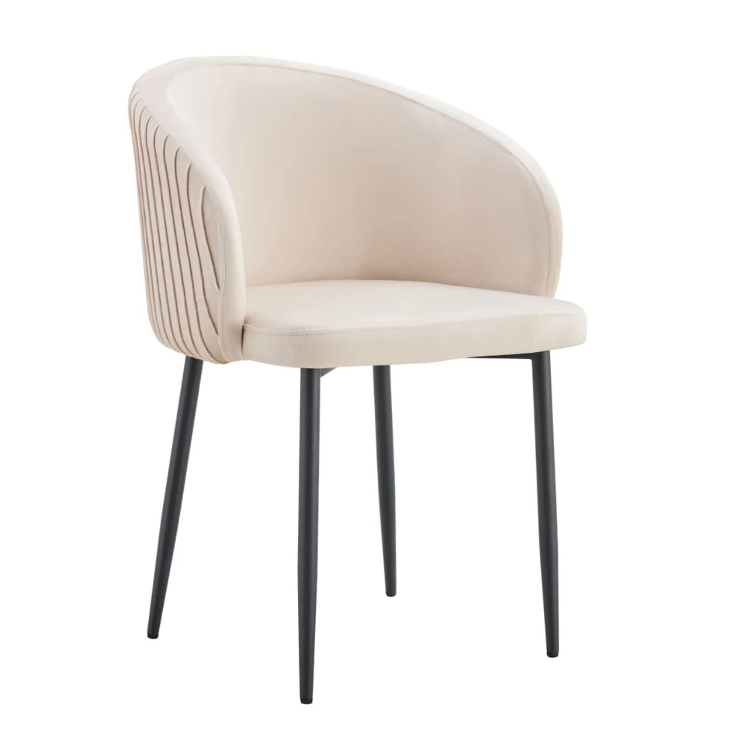 Chaise avec assise en velours et piètement en acier