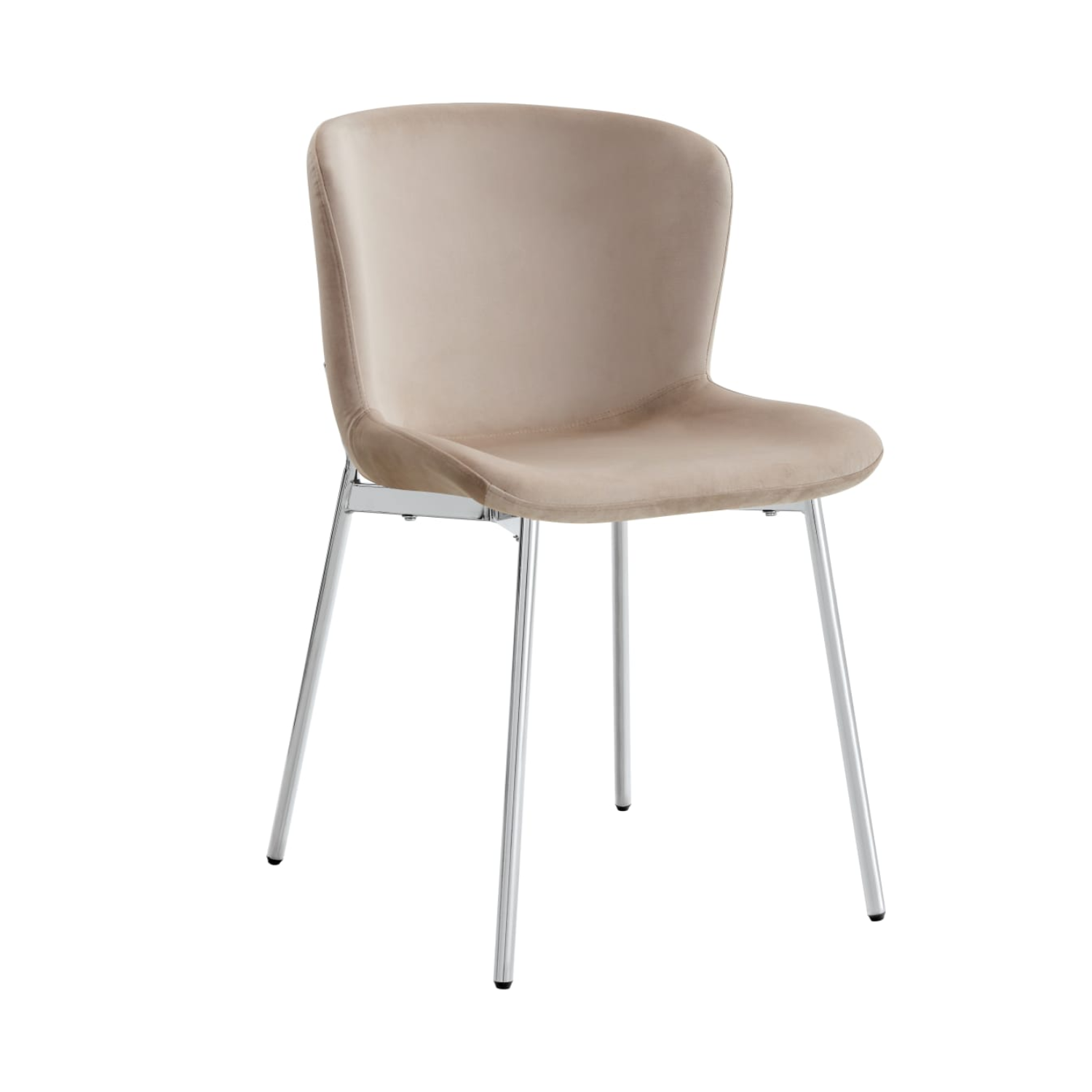 Chaise  en Assise velours avec structure métallique dorée, style moderne