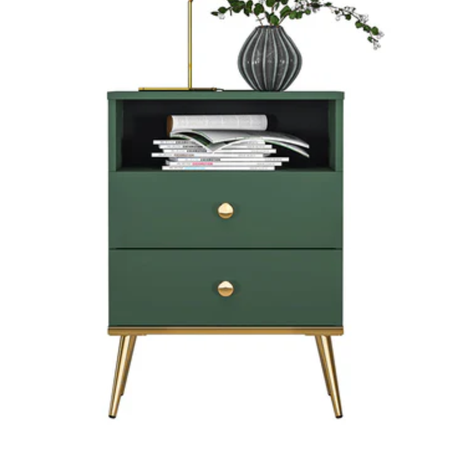 Table de Chevet Moderne en Labrador et Bleu Foncé avec Bordure ABS – Élégance et Durabilité pour Votre Chambre