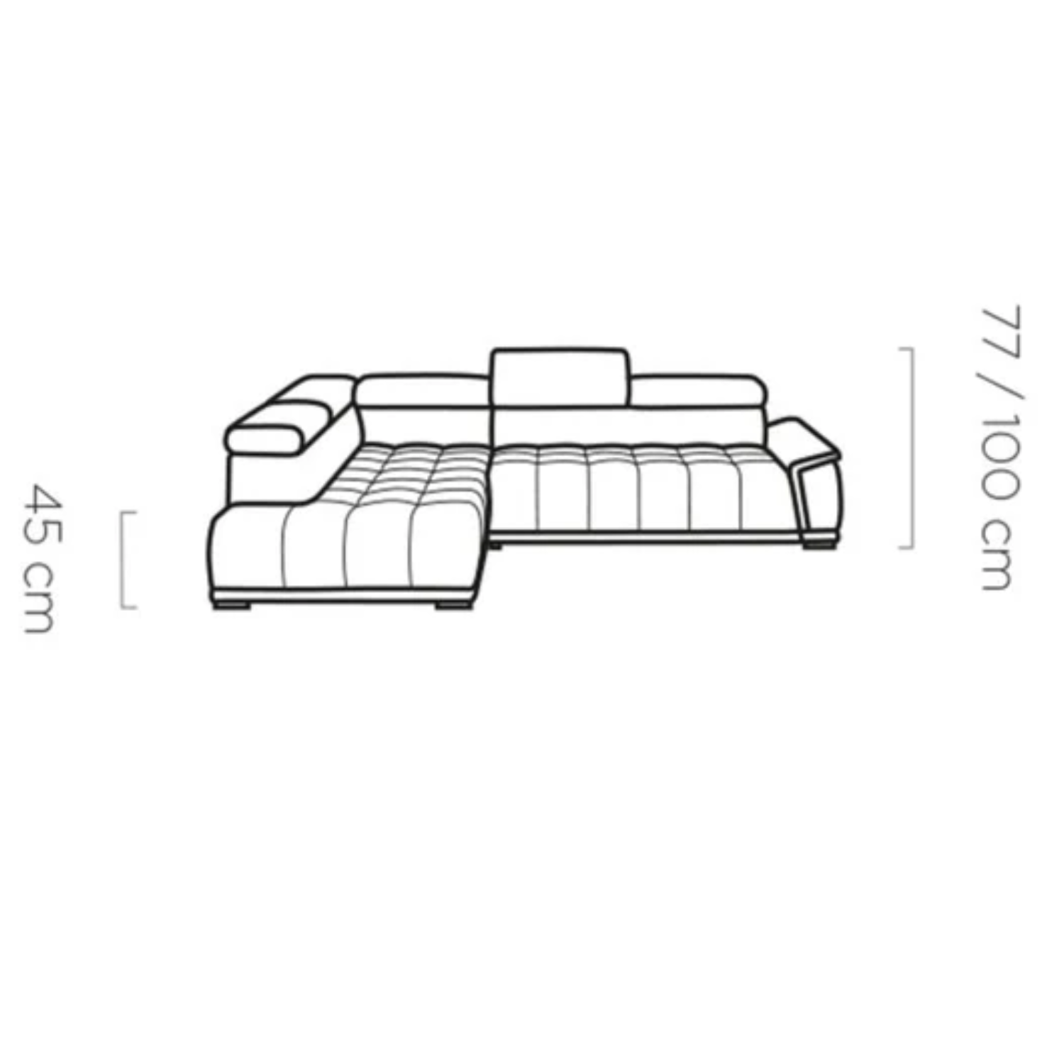 Canapé d’angle – Confort réglable électrique, design moderne et têtières ajustables