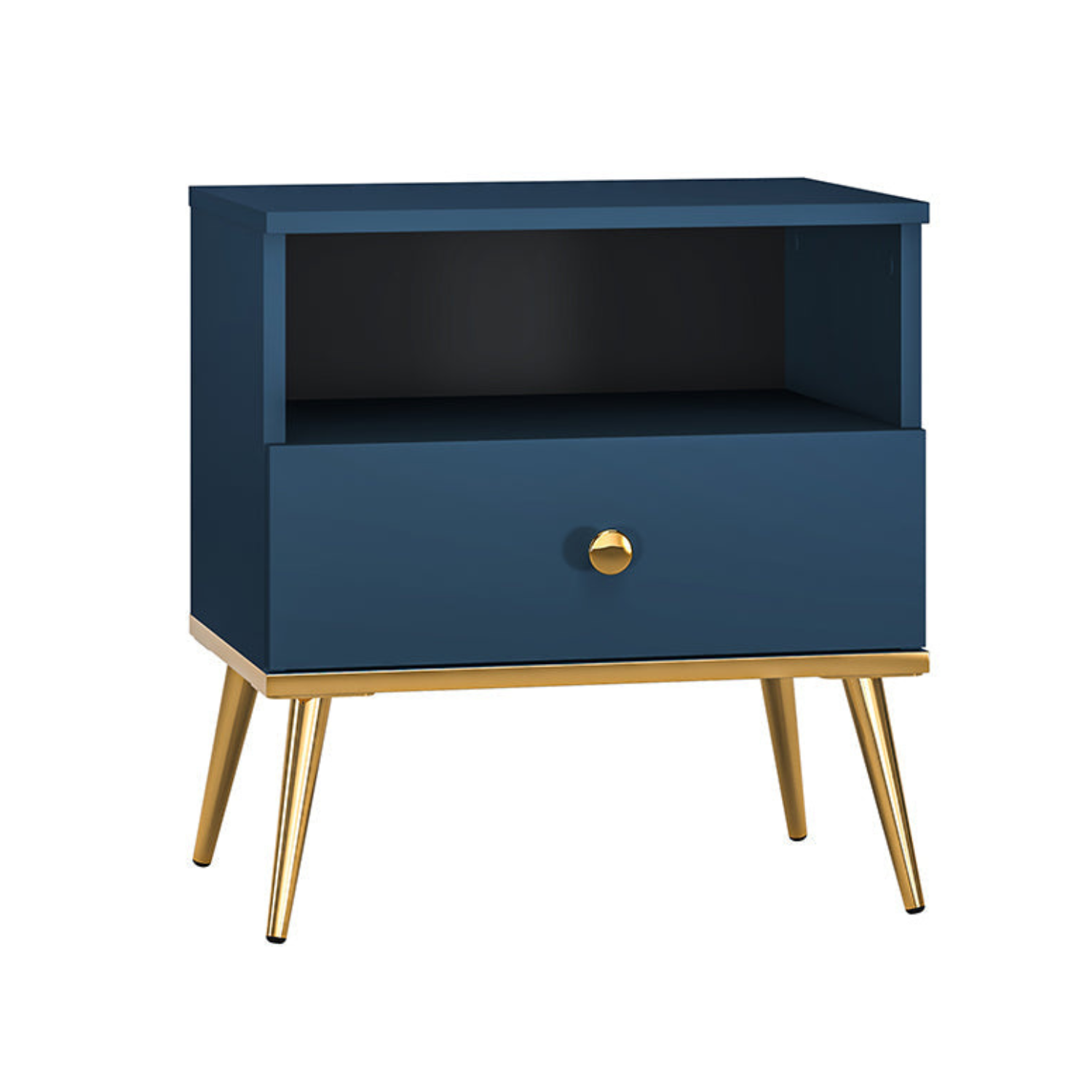 Table de Chevet Labrador avec Pieds Dorés Métalliques  - Design Élégant et Résistant