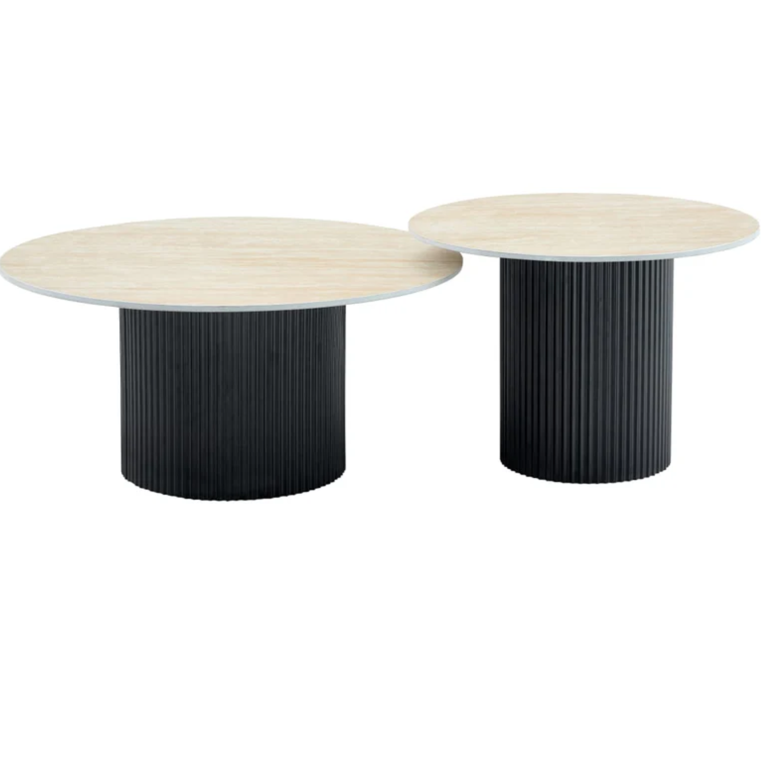 Table basse gigogne plateau céramique travertin ou blanc