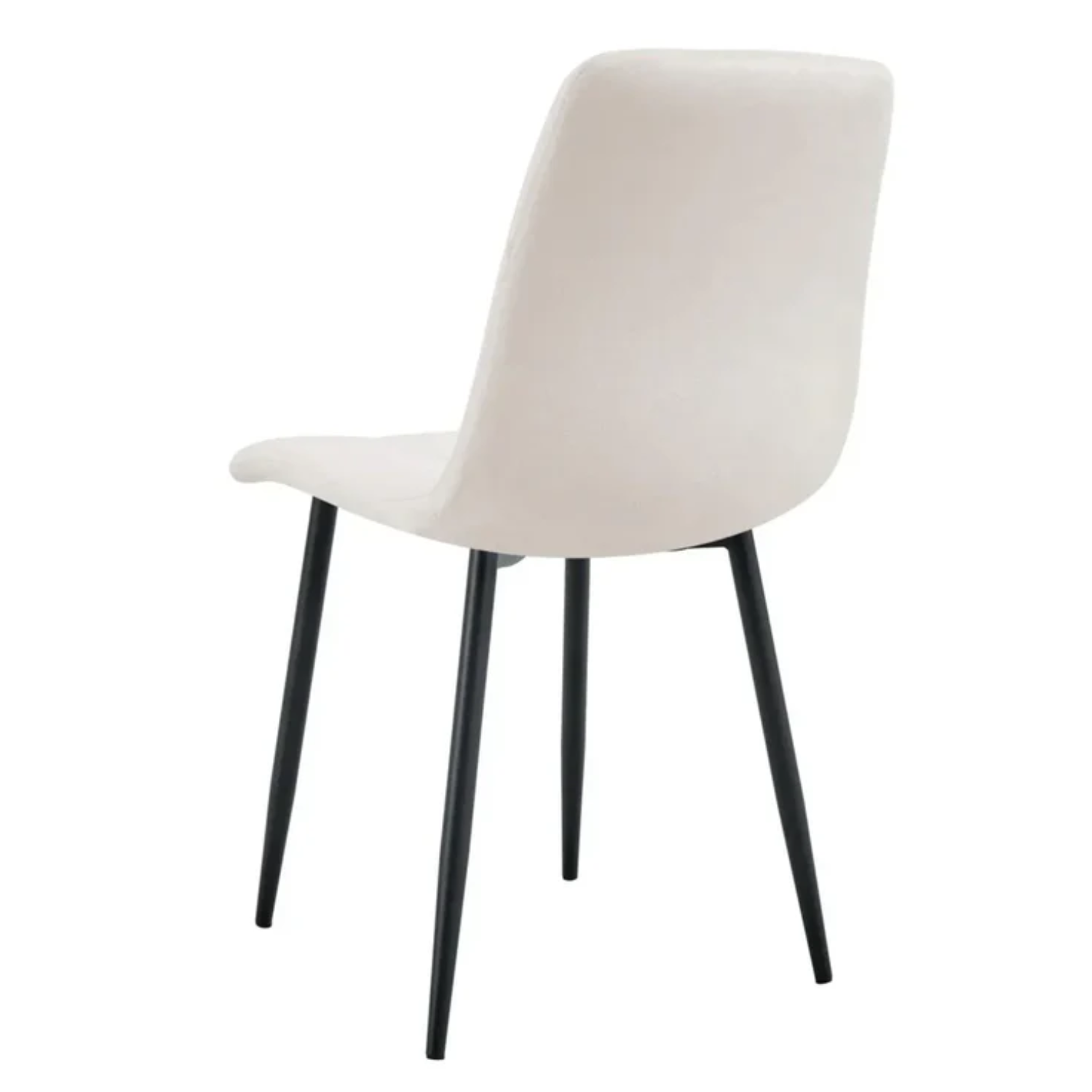 Chaise avec assise en tissu velours et piètement en acier